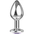 Анальная пробка с фиолетовым кристаллом Diamond Sparkle Large серебро фото 2