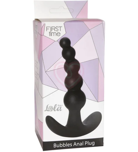 Анальные шарики Lola Games First Time Bubbles Anal Plug чёрные фото 3