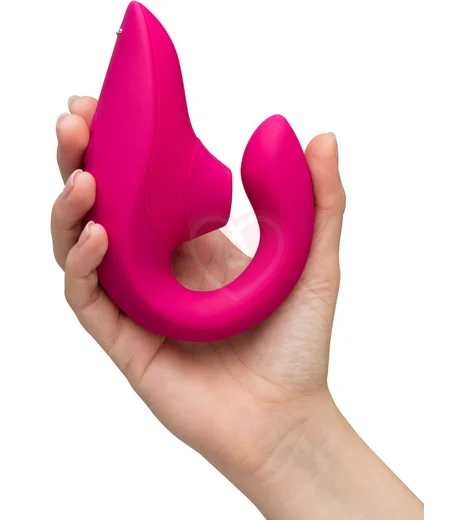 Вибратор для зоны G c бесконтактной стимуляцией клитора Womanizer Blend малиновый фото 6