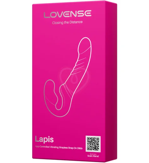 Безремневой страпон Lapis Lovense с вибрацией красный фото 7
