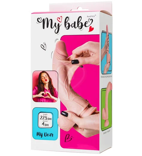 Реалистичный гнущийся фаллоимитатор на присоске My Babe My Dear телесный 17 см фото 3