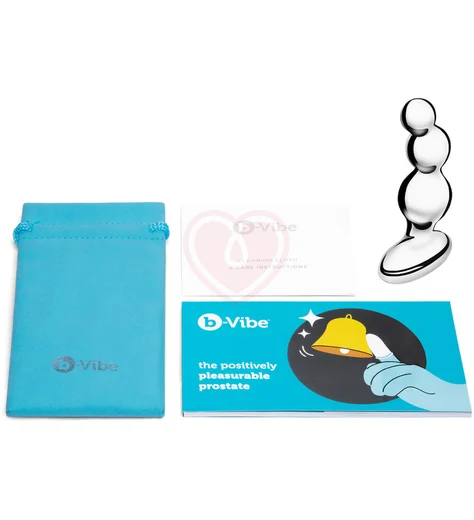 Металлический рельефный стимулятор b-Vibe Stainless Steel Anal Beads фото 8