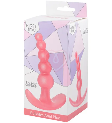 Анальные шарики Lola Games First Time Bubbles Anal Plug розовые фото 3