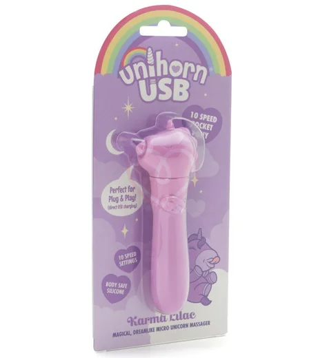 Вибропуля Unihorn Usb Karma Lilac с функцией пульсации фиолетовая фото 3