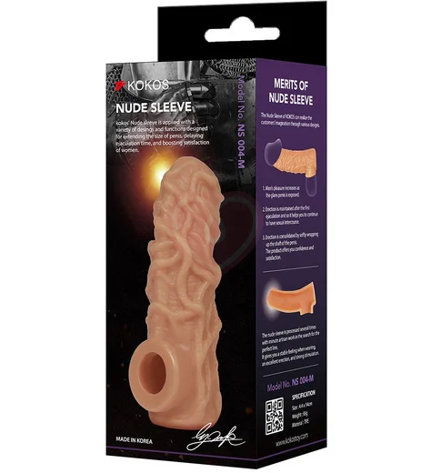 Реалистичная насадка с открытой головкой Kokos Nude Sleeve NS004-S фото 2