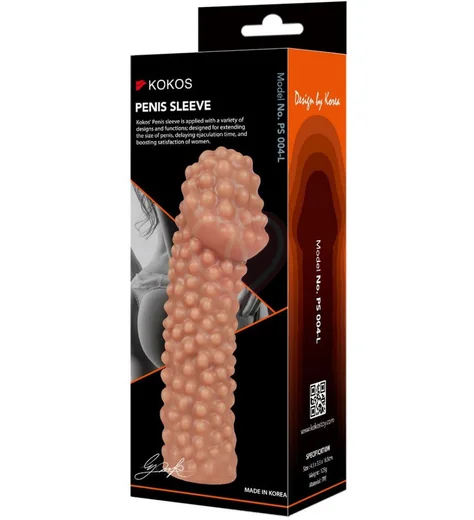 Стимулирующая насадка с пузырьками Kokos Penis Sleeve PS004-L фото 3