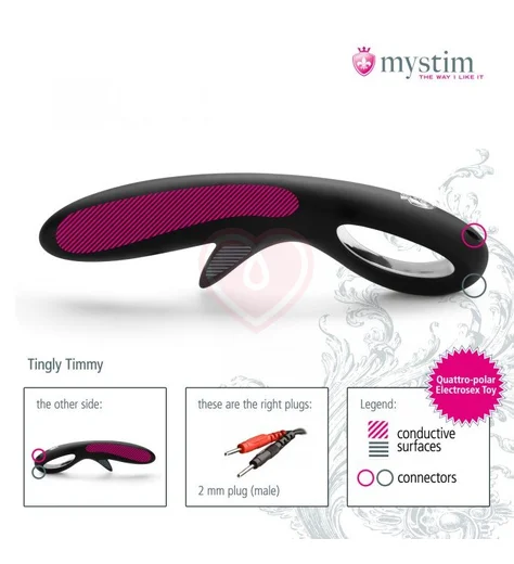 Фаллоимитатор с клиторальной стимуляцией Mystim Tingly Timmy eStim фото 3