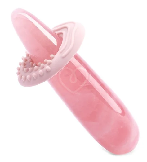 Фаллоимитатор из натурального камня Le Wand Crystal Wand розовый кварц фото 3