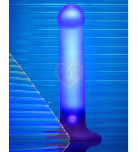 Фаллоимитатор с Led подсветкой Strap-On-Me Semi-Realistic Glow-Led M синий фото 5
