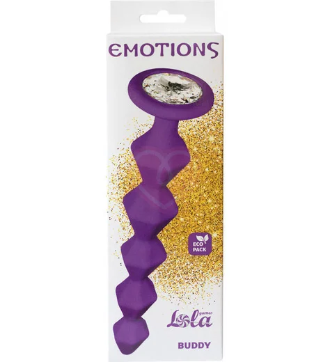 Анальная цепочка с кристаллом Emotions Buddy фиолетовая фото 4