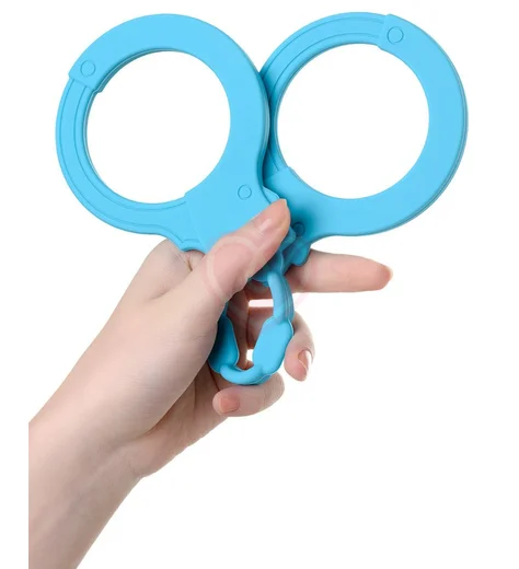 Силиконовые наручники ToyFa A-Toys голубые фото 3