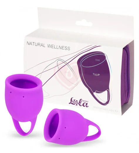 Набор из 2 менструальных чаш Lola Natural Wellness Tulip фиолетовый фото 2