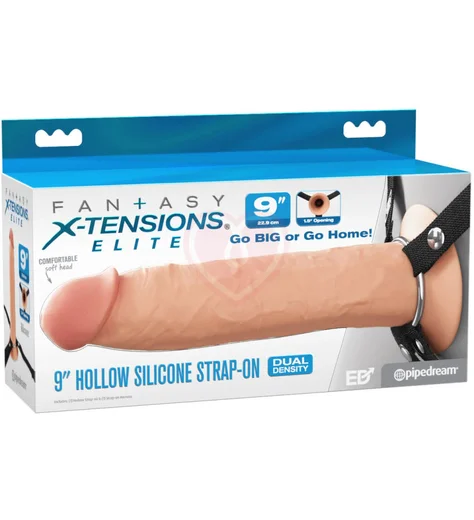Фаллопротез с креплением Pipedream Hollow Silicone Strap-On Xl 9 телесный фото 7