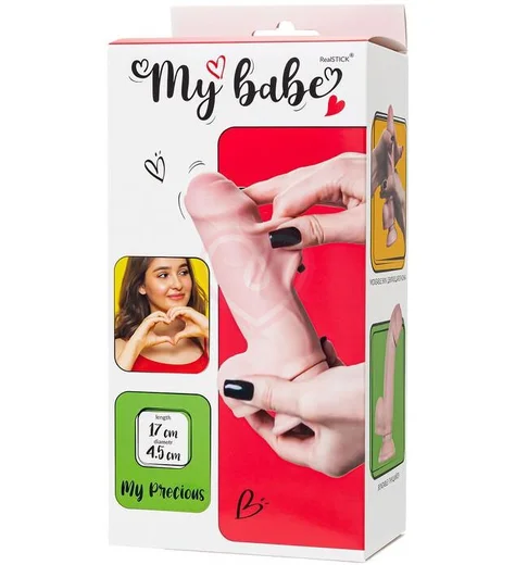 Реалистичный гнущийся фаллоимитатор на присоске My Babe My Precious телесный 12 см фото 11