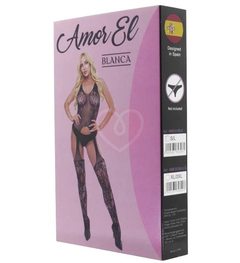 Кэтсьюит Amor El Blanca с имитацией ажурных чулок фото 3