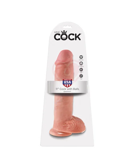 Фаллоимитатор на присоске с мошонкой King Cock with Balls 28 см телесный фото 4