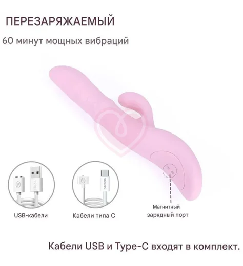 Вибратор-кролик со подвижными шариками Selove Wave розовый фото 3