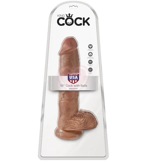 Фаллоимитатор на присоске с мошонкой King Cock with Balls 25 см мулат фото 5