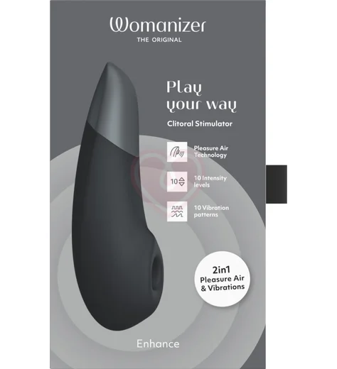 Бесконтактный клиторальный стимулятор с вибрацией Womanizer Enhance чёрный фото 4