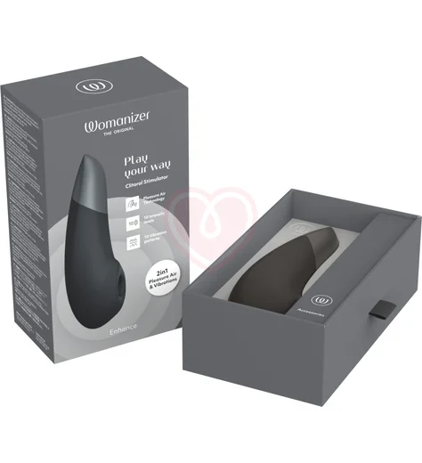 Бесконтактный клиторальный стимулятор с вибрацией Womanizer Enhance чёрный фото 5