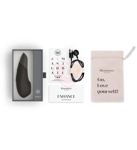 Бесконтактный клиторальный стимулятор с вибрацией Womanizer Enhance чёрный фото 6