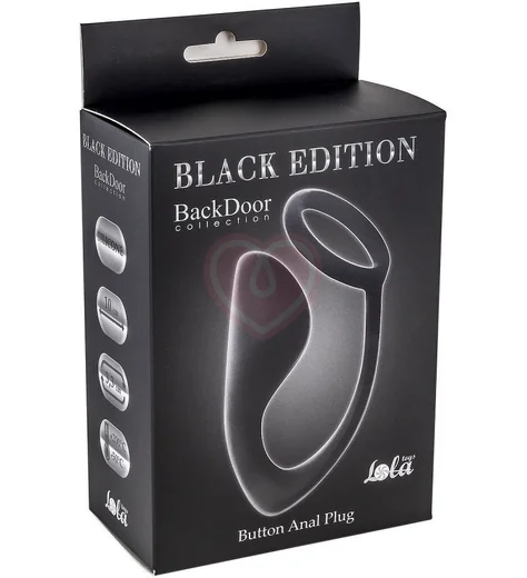 Анальный стимулятор с эрекционным кольцом Lola Games Button Anal Plug чёрный фото 3