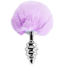 Анальная пробка Adrien Lastic Fluffly Twist Plug L с розовым хвостиком