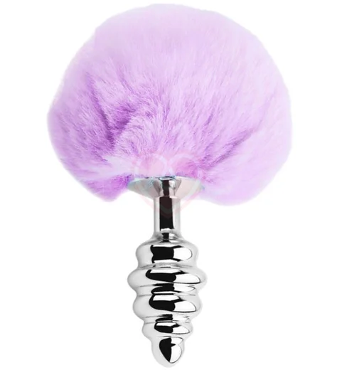 Анальная пробка Adrien Lastic Fluffly Twist Plug L с розовым хвостиком фото 1