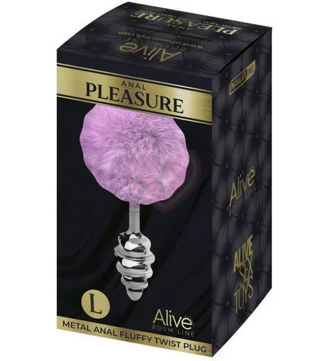 Анальная пробка Adrien Lastic Fluffly Twist Plug L с розовым хвостиком фото 3
