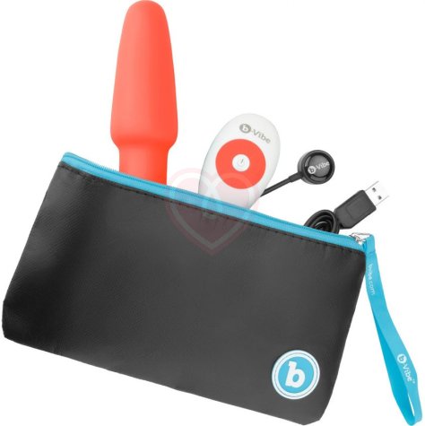 Анальная вибропробка с ротацией b-Vibe Rimming 2 оранжевая фото 7