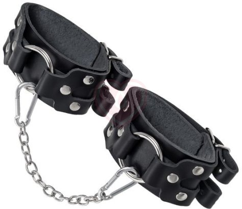Оковы на ноги с двумя ремнями Pecado BDSM черные фото 3