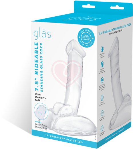 Стеклянный фаллоимитатор на подставке Rideable Standing Glass Cock With Stability Base фото 2