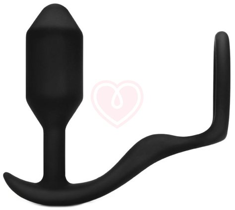 Утяжелённая анальная вибропробка с эрекционным кольцом b-Vibe Snug & Tug фото 1