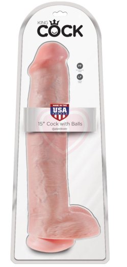 Фаллоимитатор на присоске с мошонкой King Cock with Balls 40 см телесный фото 6