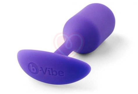 Утяжелённая анальная пробка для ношения b-Vibe Snug Plug 2 малая фиолетовая фото 6