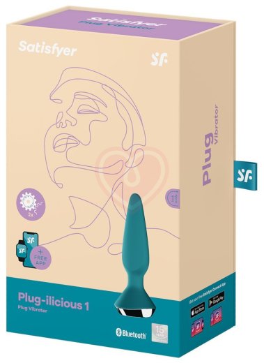 Анальная вибропробка Satisfyer Plug Ilicious 1 с приложением зелёная фото 2