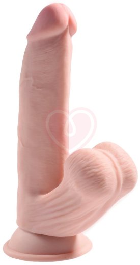Фаллоимитатор с увеличенной мошонкой King Cock Plus 8 Triple Density 24,5 см фото 1