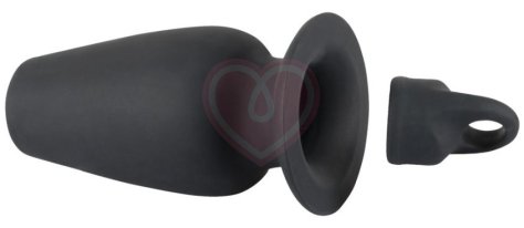 Анальная пробка с крышкой Lust Tunnel Plug With Stopper чёрная фото 3
