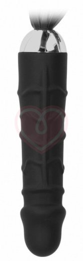 Плётка с ручкой-фаллоимитатором Ouch! Whip with Realistic Silicone Dildo чёрная фото 2