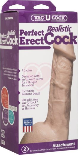 Насадка к трусикам фаллоимитатор Vac-U-Lock Perfect Erect Realistic Cock 14 см телесный фото 2