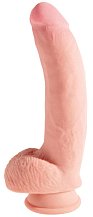 Фаллоимитатор с мошонкой на присоске King Cock Triple Density 19 см телесный