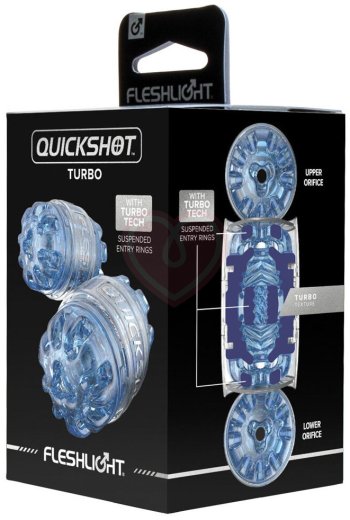 Сквозной мастурбатор Fleshlight Quickshot Turbo Blue Ice голубой фото 8