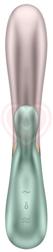 Вибратор с клиторальным стимулятором, подогревом и приложением Satisfyer Hot Lover розово-зелёный фото 3
