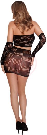 Комплект Amor El из топа и юбки с квадратным узором чёрный фото 2