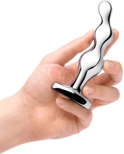 Металлический рельефный стимулятор b-Vibe Stainless Steel Anal Beads фото 6
