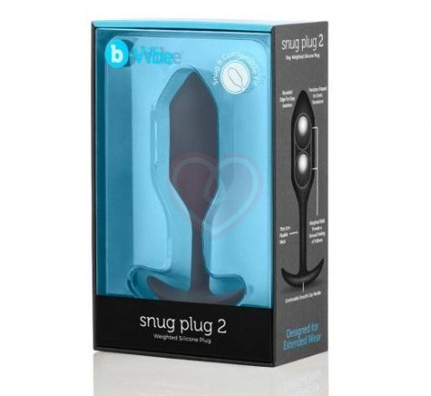 Утяжелённая анальная пробка для ношения b-Vibe Snug Plug 2 малая чёрная фото 2