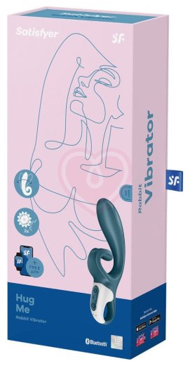 Вибратор с клиторальным стимулятором Satisfyer Hug Me серо-голубой фото 5