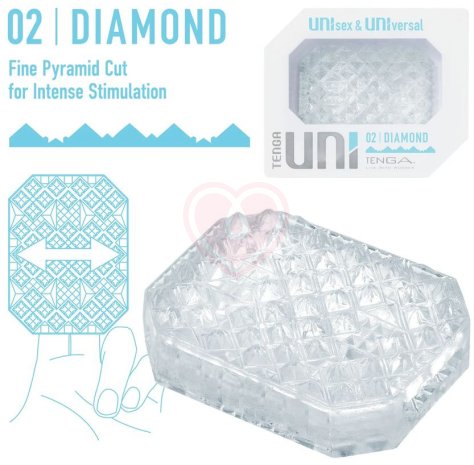 Мини мастурбатор Tenga Uni Diamond прозрачный фото 3