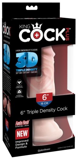 Фаллоимитатор на присоске King Cock Triple Density 15 см телесный фото 2