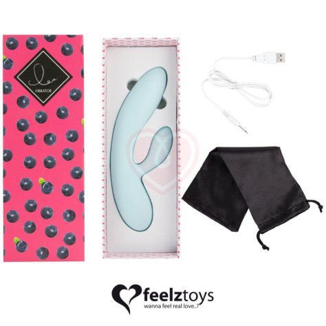 Вибратор с клиторальным стимулятором Lea Rabbit Vibrator Blueberry голубой фото 3